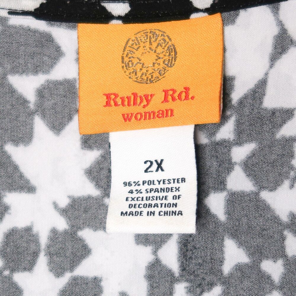 Ruby Rd. Womens Stretch Top Plus Size 2x Black Wh… - image 3